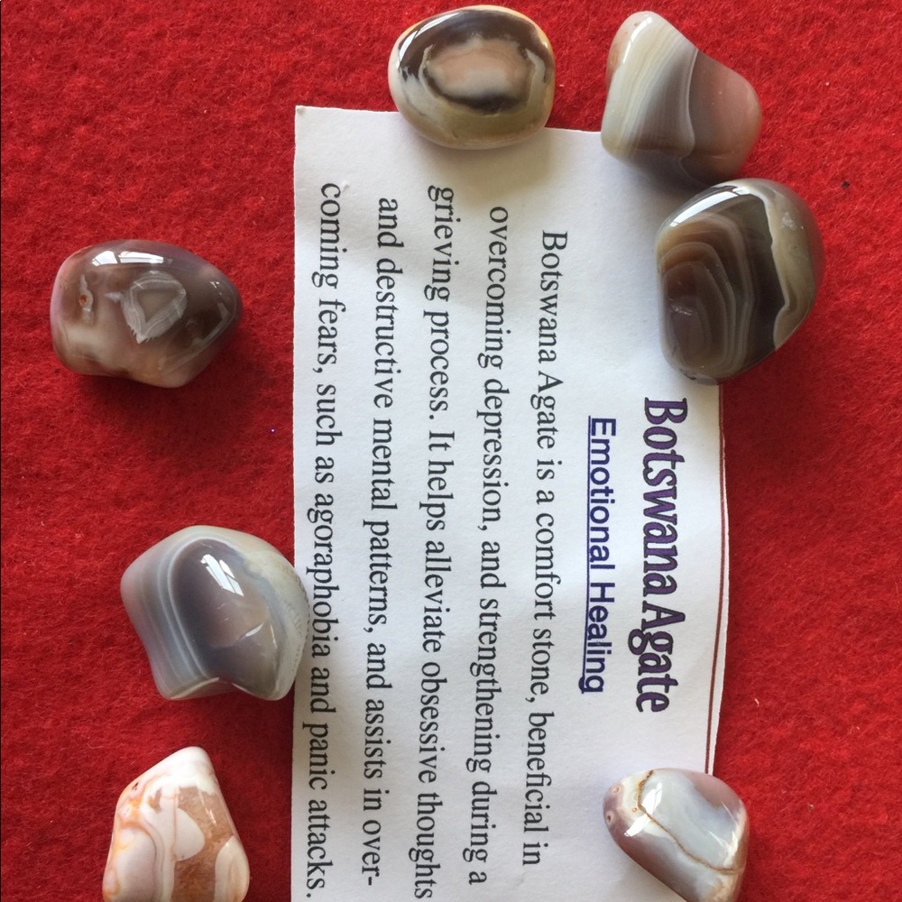 Seven Botswana agate stone